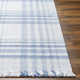 Cay Plaid Handmade Flatweave Recycled P.E.T. Area Rug in Blue/White