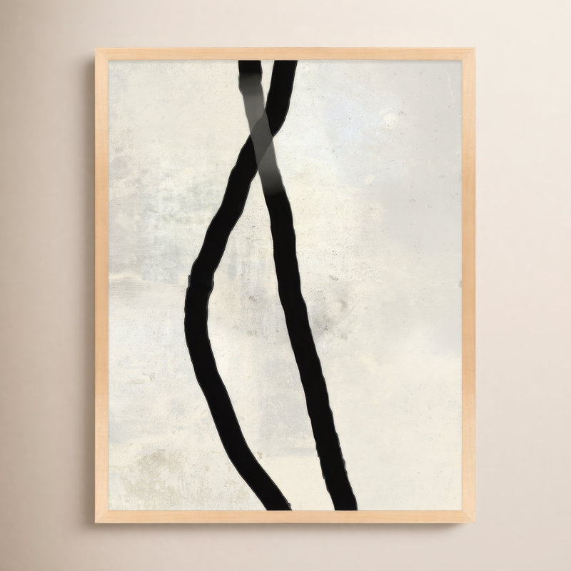 «Rope Series II Black Rope 4» par Jacques Pilon - reproduction d'art encadrée, Érable, H 30 po x l 24 po x P 1,25 po