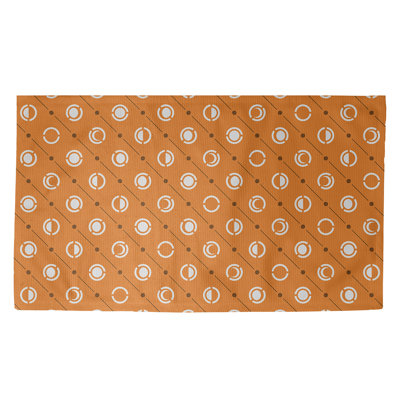 Tapis décoratif orange Moon phases