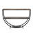 Rustic Industrial Design Demilune Shape Textured Metal Distressed Wood Console Table-507649300