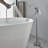 37.5" Solid Brass Floor Mounted Single Lever Handle Freestanding Tub Faucet, Waterfall Tub Filler With Handshower-106301061