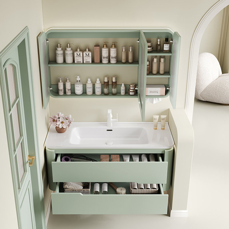 Minimalist cream-style bathroom cabinet
