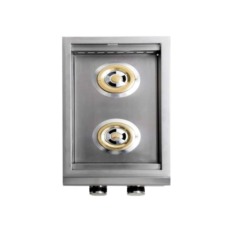 Stainless Steel Natural Gas Double Side Burner with Lid