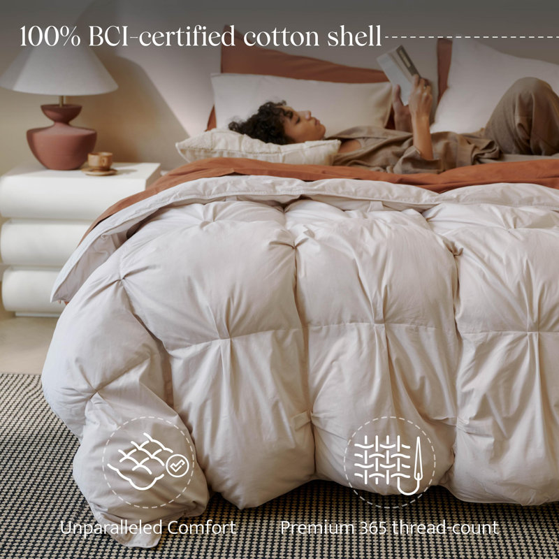 Édredon plissé en coton à double couture toutes saisons, Avoine géométrique, King Comforter