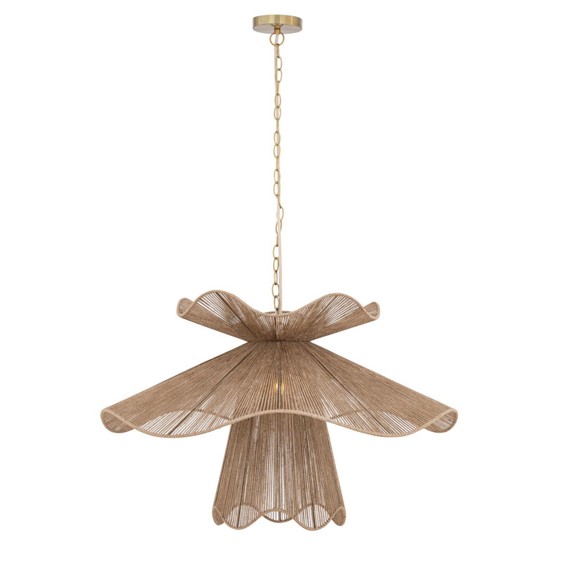 1 - Light Tiered Chandelier, Brown Sugar