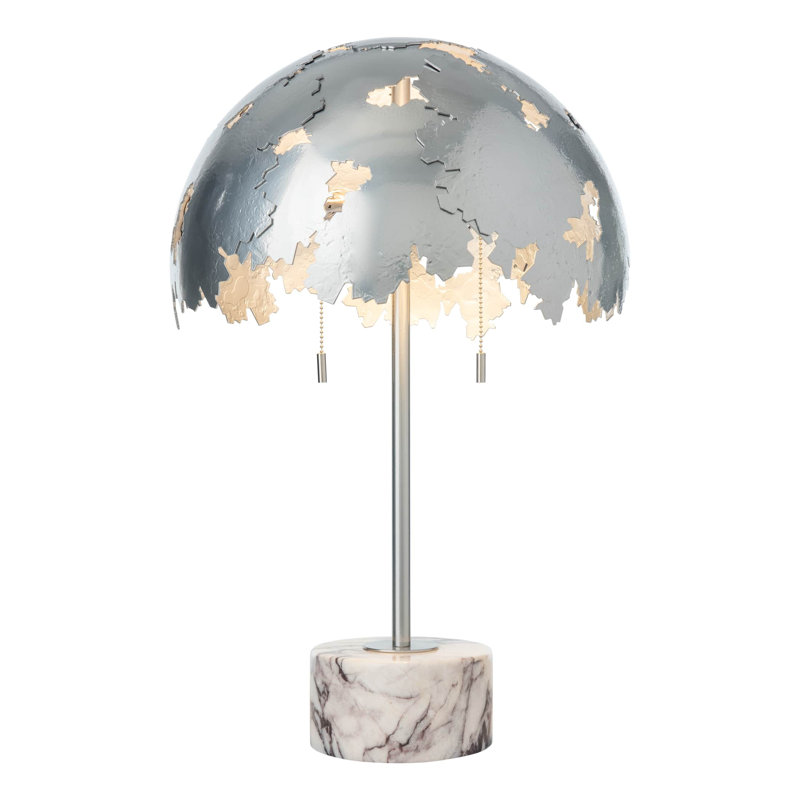 Pangea Standard Table Lamp by David Martin, Sterling, Lilac Marble