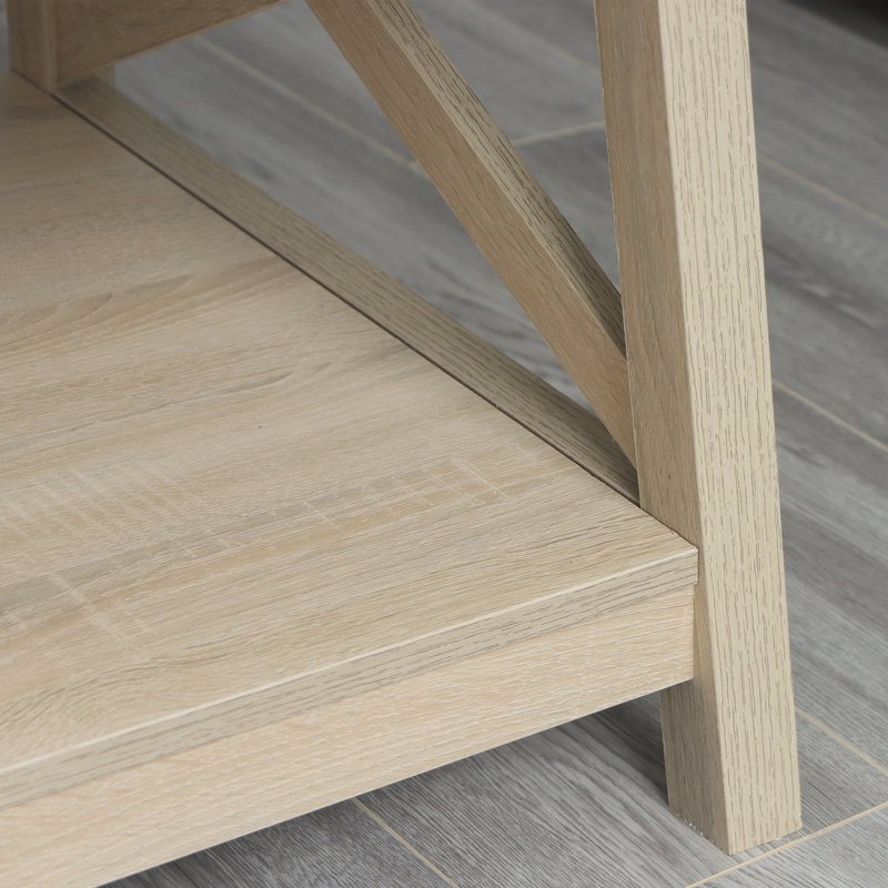 Table basse avec rangement Braydi, Chêne blanc