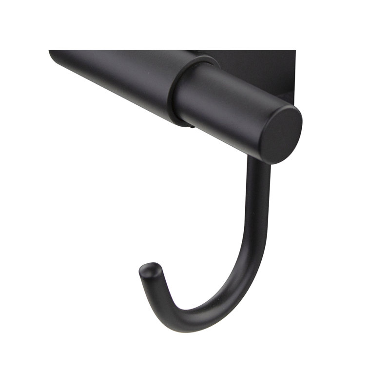 Maddox Stainless Steel Double Wall Mounted Robe Hook, Black