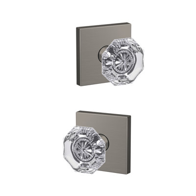 Alexandria Non-Turning Glass Knob with Collins Trim