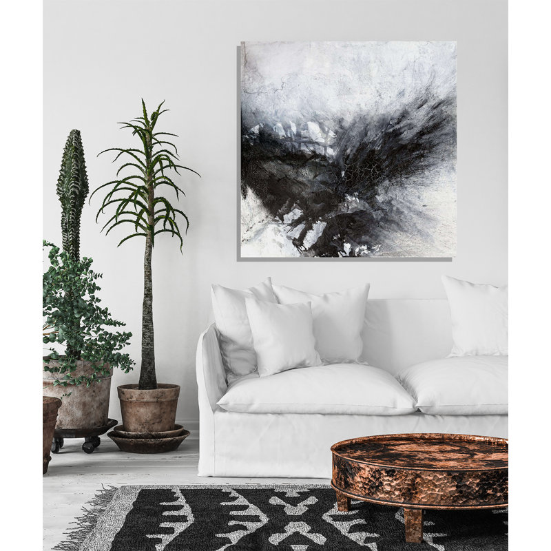 Black & Gray III - Artist Enhanced Canvas Print, Wrapped Canvas, 40" H x 40" W x 1.5" D