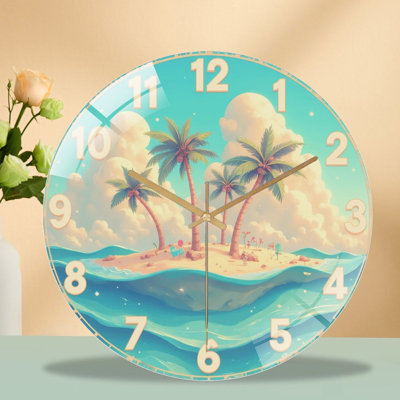 Horloge murale en verre Tropical Island