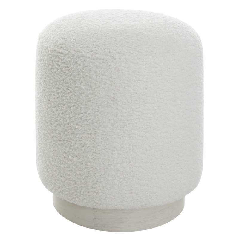 Repose-pieds Brit, 100 % polyester blanc, Chêne blanc