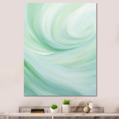 «Green Whispering Wave Spiral - Abstract Spirals», art mural, salon_106235