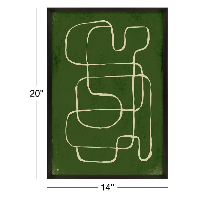 Line Works 1 Painting by Studiom, 20" H x 14" W x 1.25" D, Black Framed Paper