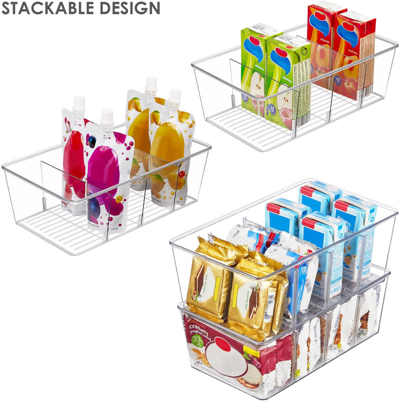 Ensemble de 2 bacs de rangement transparents