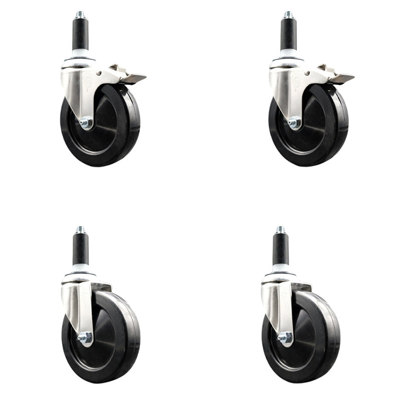 Roulettes pivotantes, H 5 po x l 5 po