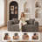 Modern Deep Seat Sofa Soft Chenille Upholstered U-Shaped with Pillows,Sectional Boneless  Sofa/Loveseat-243687440-243687453