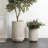 Wood‑Look Textured MgO Planter, 27.2" Tall Beige Decorative Garden Pot-576723471
