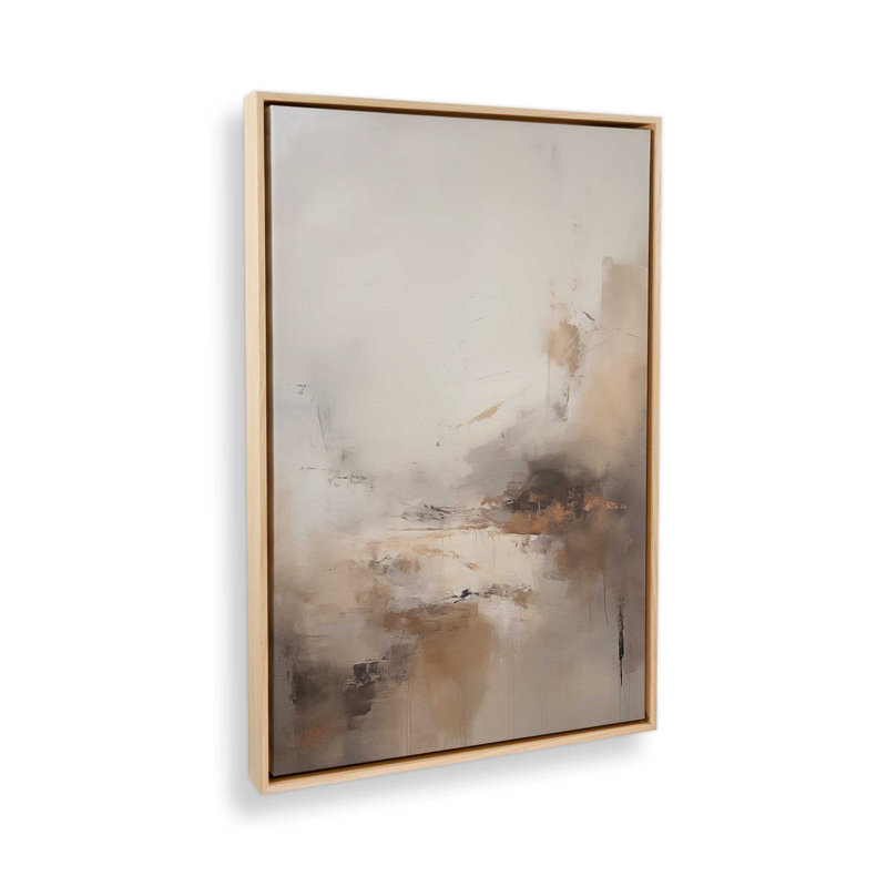 «Gentle Gilded Gust III», reproduction sur toile dans un cadre blanc, 18 po x 12 po, Cadre américain en érable flottant