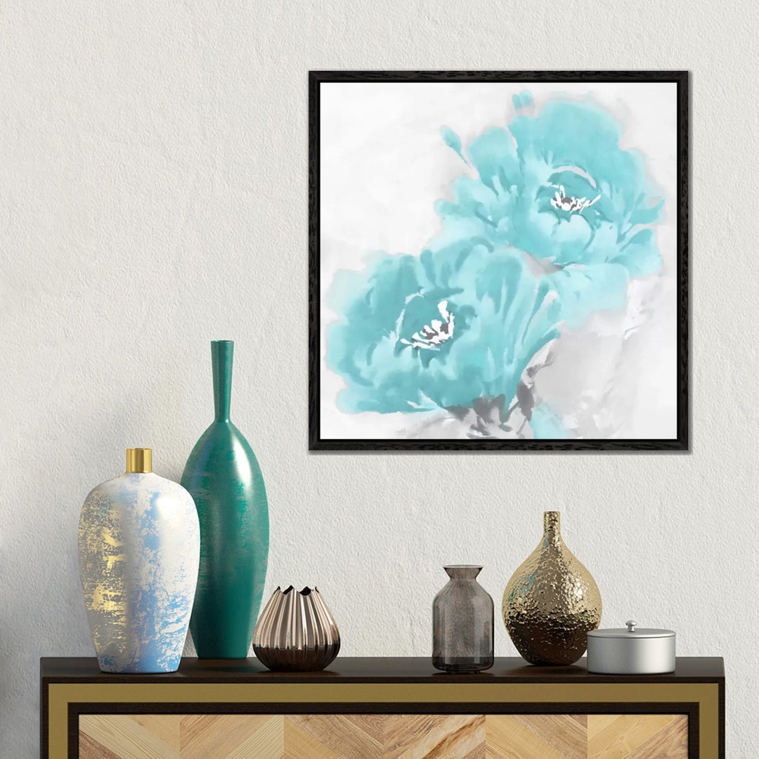 Leinwandbild Flower Bloom in Aqua I von Jesse Stevens