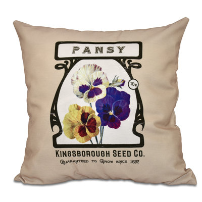 Housse et insert de coussin carré Botanical Blooms Pansy