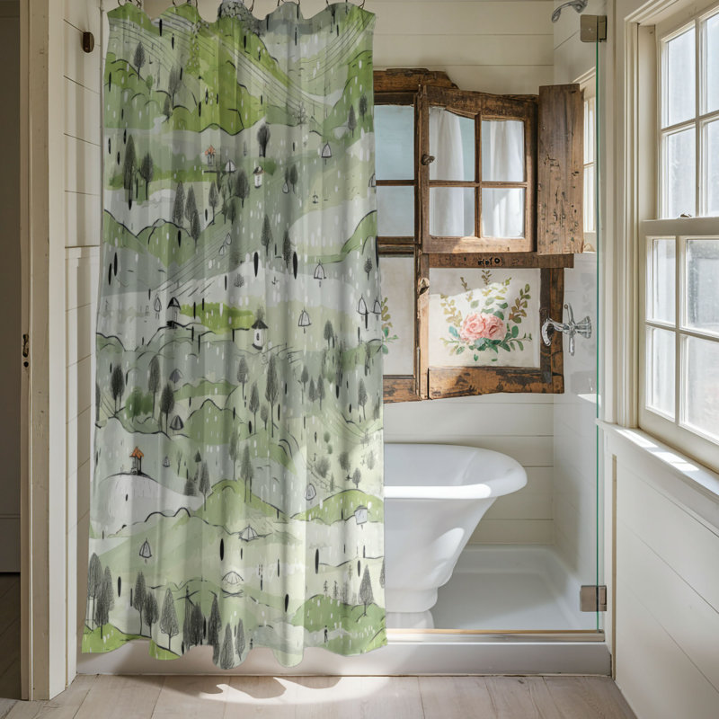 Rideau de douche Rainy Retreat - Premium, H 74 po x l 71 po
