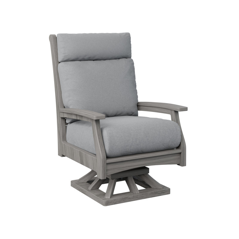 Chaise berçante pivotante à dossier haut Classic, Toile granit, Noir