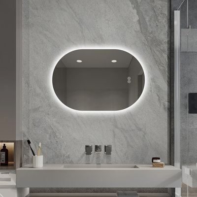 Miroirs décoratifs modernes à DEL muraux et décoratifs, capsule de verre 24 x 36