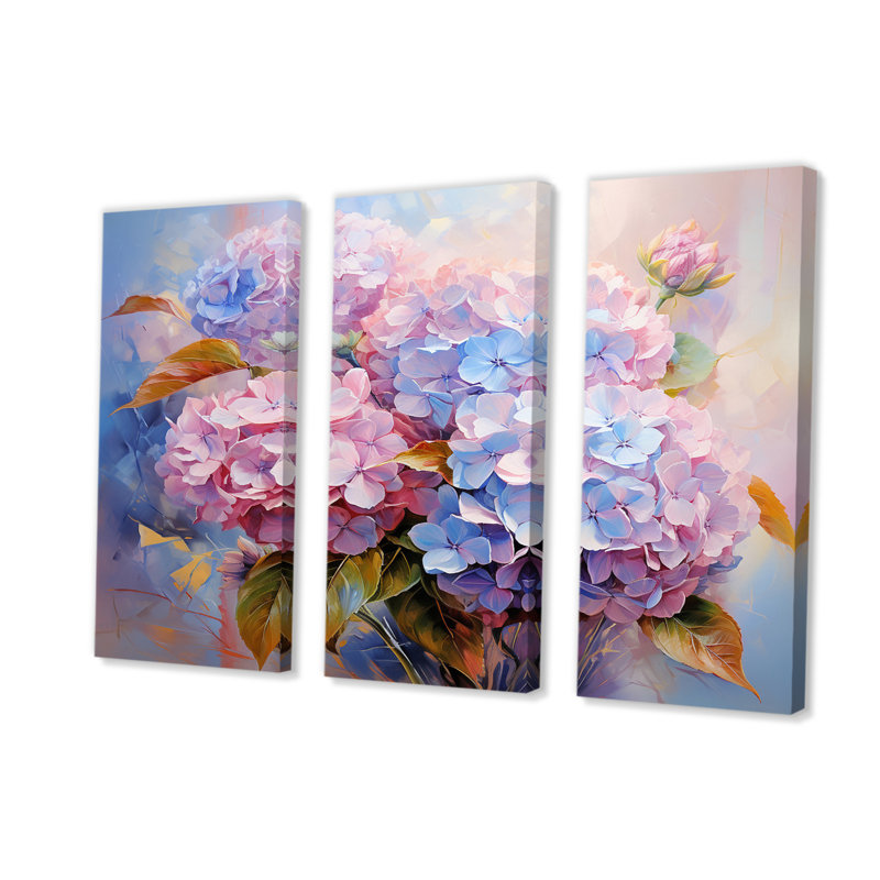 «Delicate Hydrangea Bouquet Tender Pastel V - Hydrangea», reproduction d'art sur toile, H 40 po x l 60 po x P 1 po
