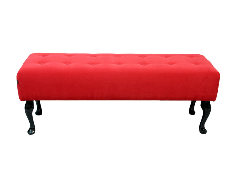 Glamour Upholstered Bench, Velour / Red