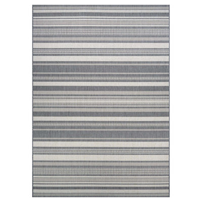 Tapis rayé intérieur / extérieur Sania