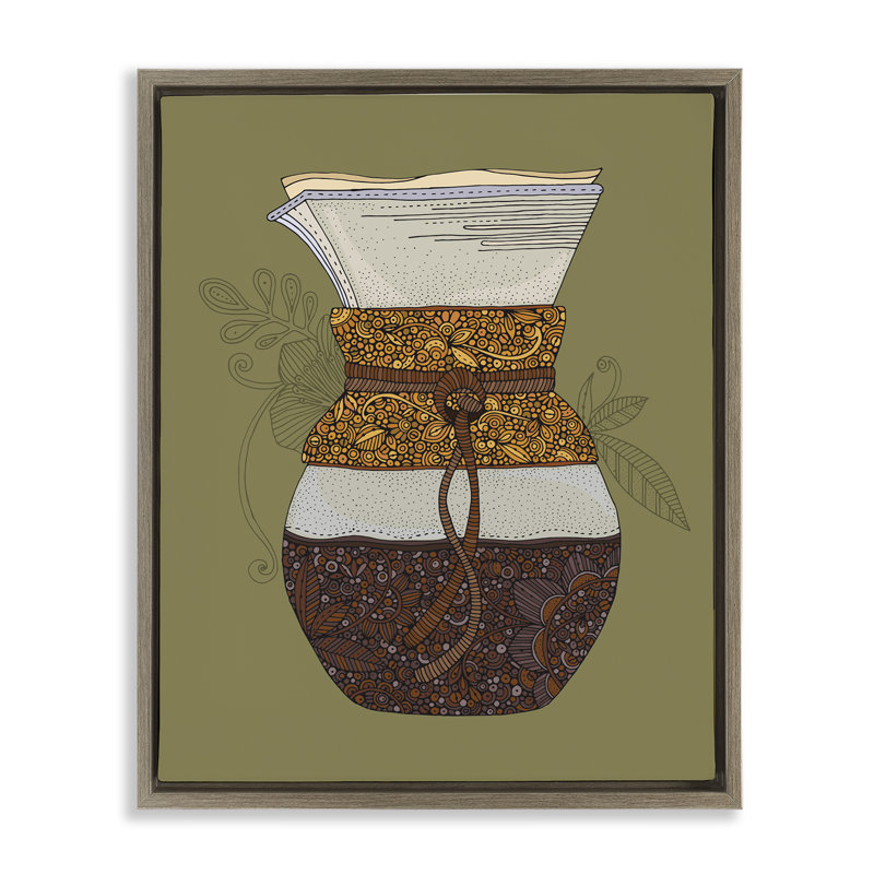 Art mural encadré «Pour Over Coffee Coffee» par Valentina Harper, Brun, H 21 po x l 17 po