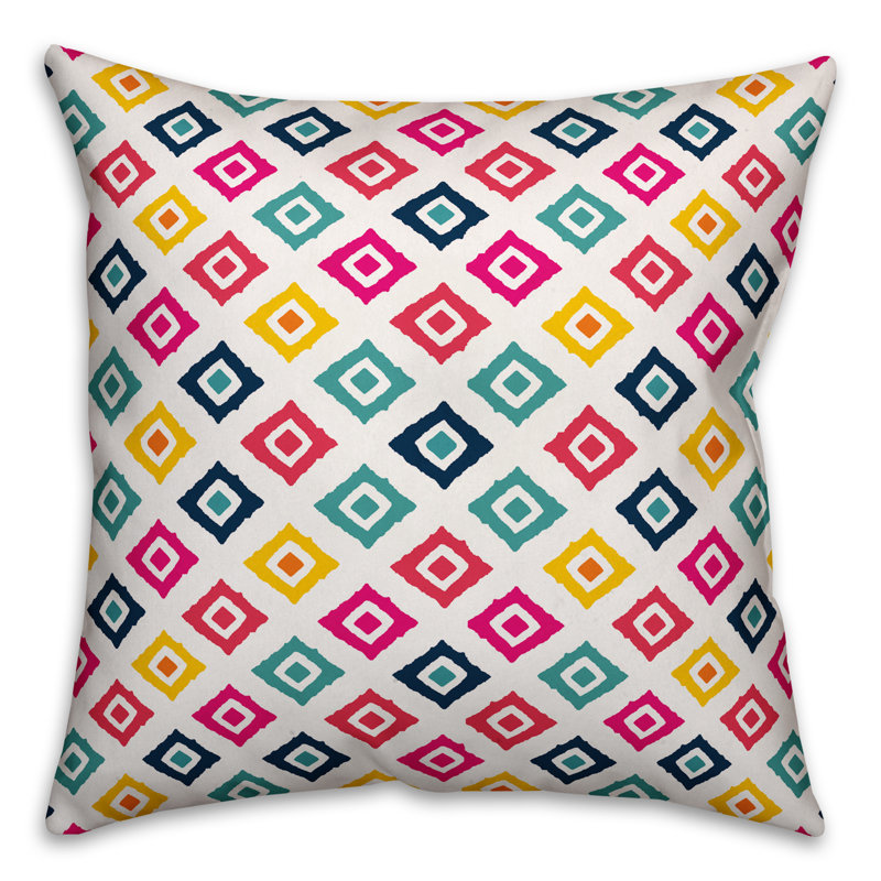 Summer Fun Geometric Reversible Throw Pillow