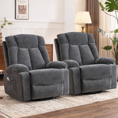 Upholstered Chenille Reclining Heated Massage Chair
