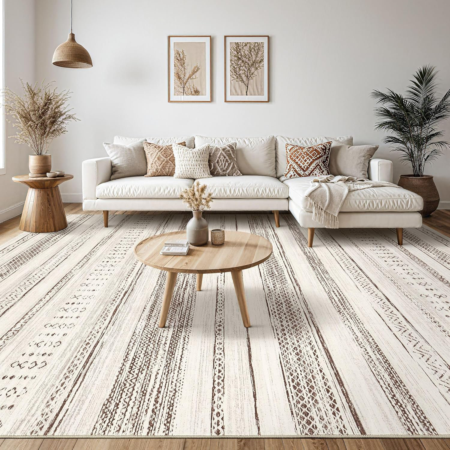 Union Rustic Area Rug Living Room Rugs - 9X12 Washable Large Soft ...