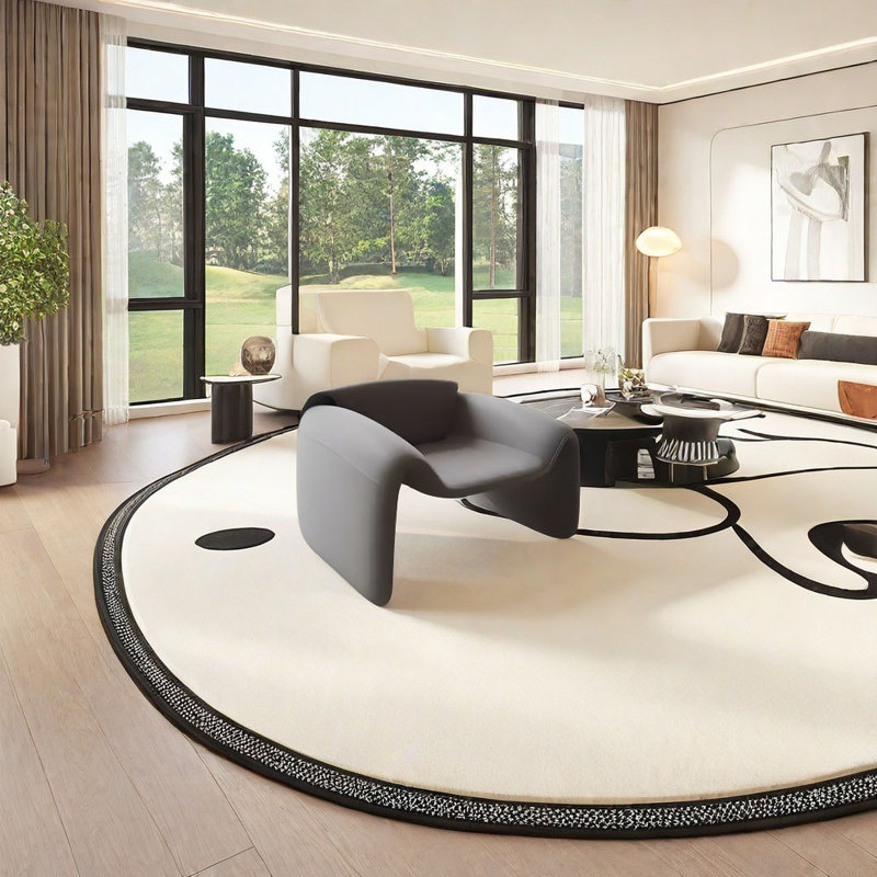 Dark grey curved negotiating sofa