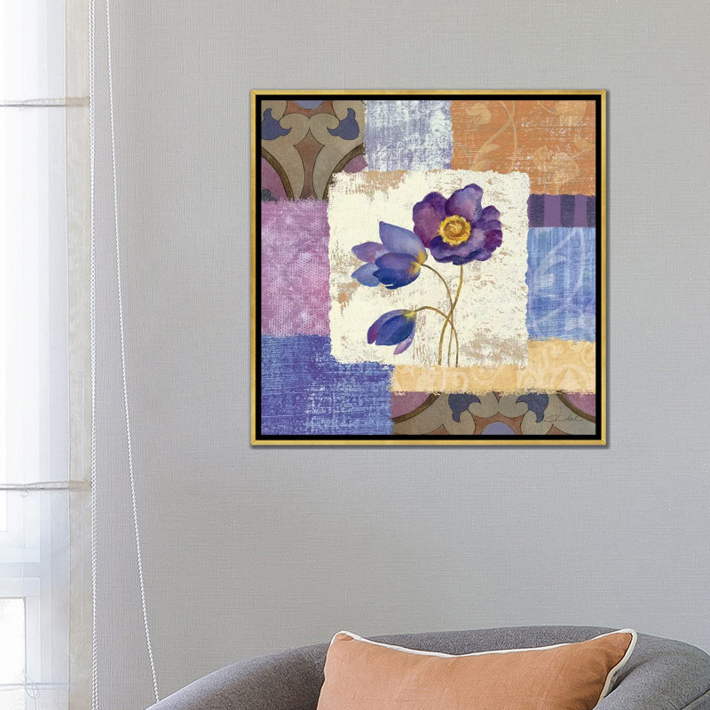 «Tile Poppies I» par Silvia Vassileva - impression d'art graphique, Aucun mat, H 26 po x l 26 po x P 1,5 po