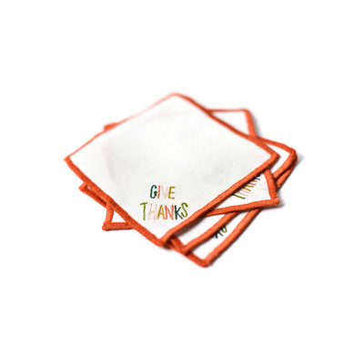 Give Thanks Cocktail Napkins Set Of 4