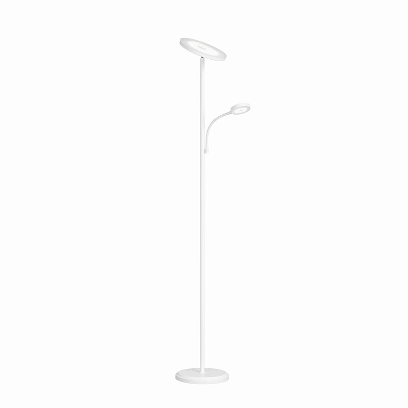 175cm Powder Coated Traditional Floor Lamp, White