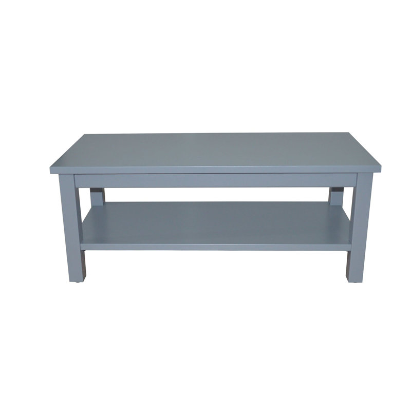Versaloft Solid Wood Amish Coffee Table with Shelf in Graphite Paint - Living Room Conversation Table Made in the USA