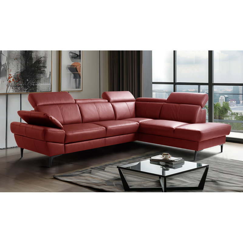 4 Seater Sofa Bed, Right hand Facing, Red