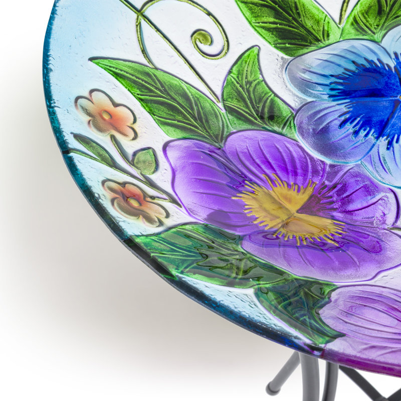 Alverda Glass Butterfly Birdbath