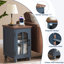 Ensemble de table basse et de table de bout 2 pièces Farmhouse, tables de salon en bois avec table basse à 4 tiroirs et table d'appoint pour station de charge, colonne romaine pour le salon et la chambre à coucher-133875834-133875832