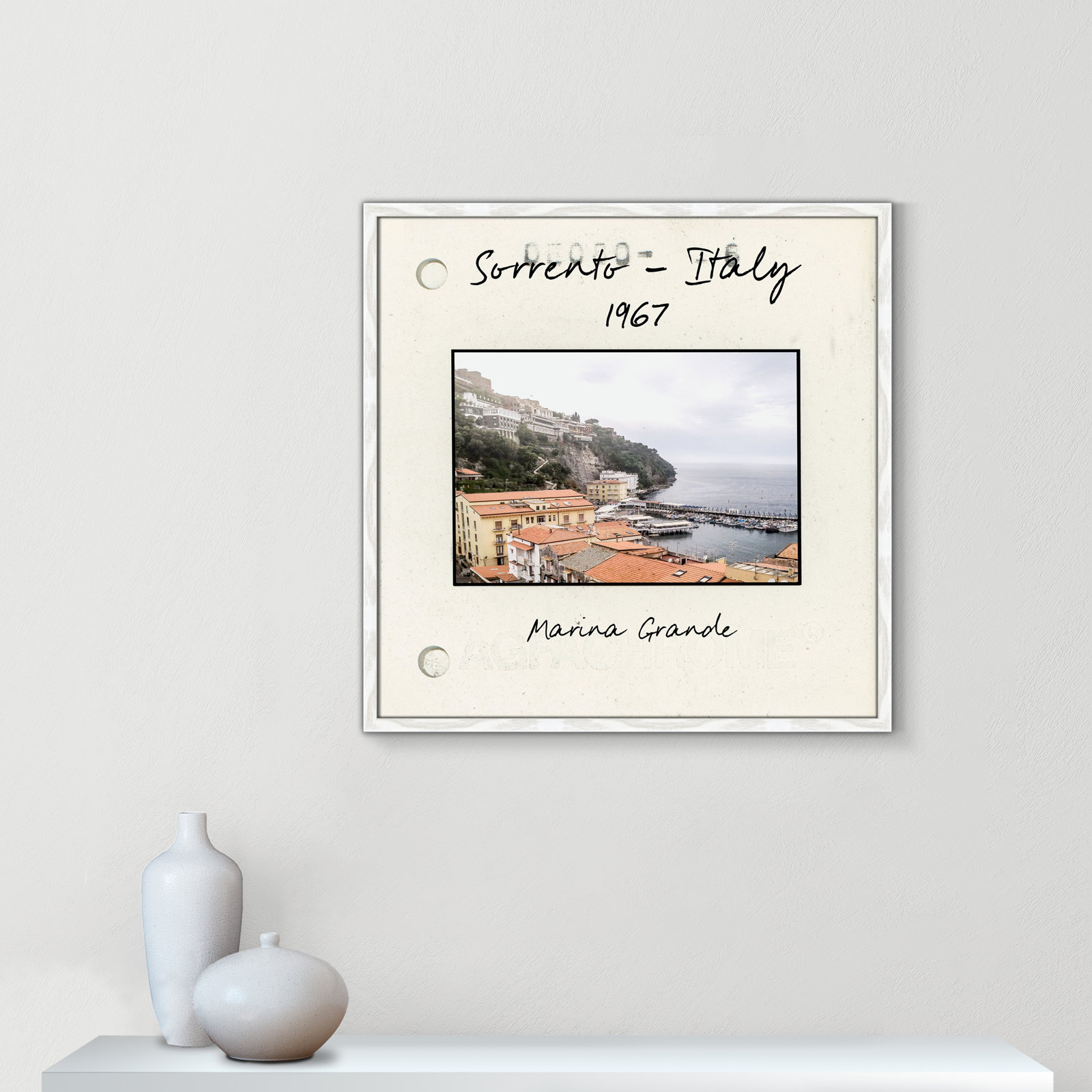 Ritona "Sorrento, Italy" Print, White Single Picture Framed Paper, 27.5" H x 27.5" W x 0.75" D