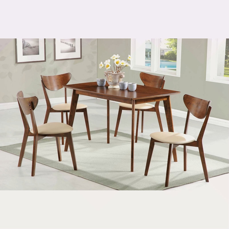 Chaise de salle à manger à dossier courbé brun clair et châtaignier (ensemble de 2)