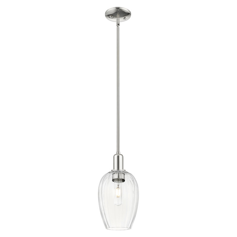 Downtown Urban - Preston - Mini-luminaire suspendu avec tige en forme de flûte 6 "1 lumière - Preston, Clair, Nickel poli