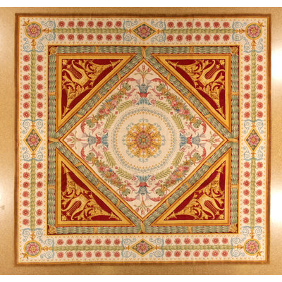 Tapis de style moderne noué à la main 14,3 x 14,3 po Modren