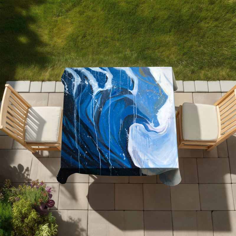 Abstract Wave in Motion - Modern Beach Tablecloth for Decor
