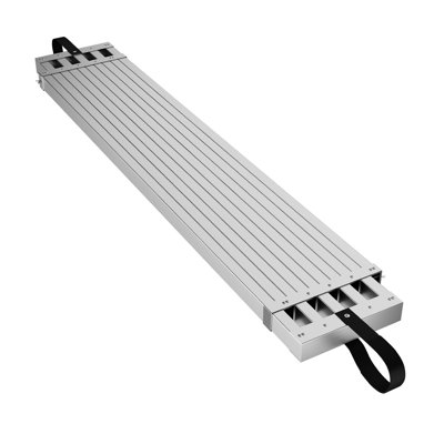 6' to 9' Telescoping Work Plank, Aluminum Extension Scaffolding Platform with Skid-Proof Surface, 440 lb Capacity Adjustable Work Platform