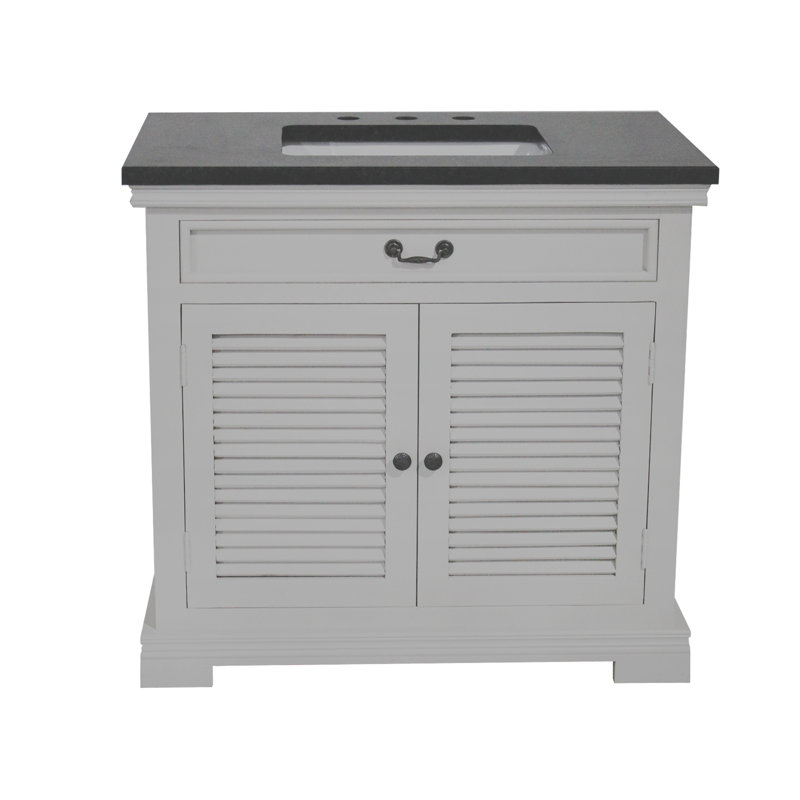 Wayman 36 " W Freestanding Standard Free Standing Single Double Single Vanity Bathroom Vanity With Granite Top
